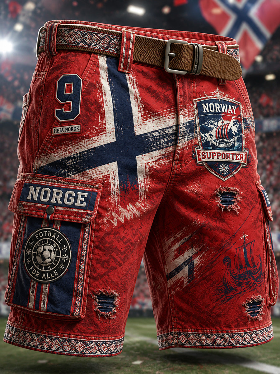 Menns Viking Norge-kunsttrykk hverdagsshortser