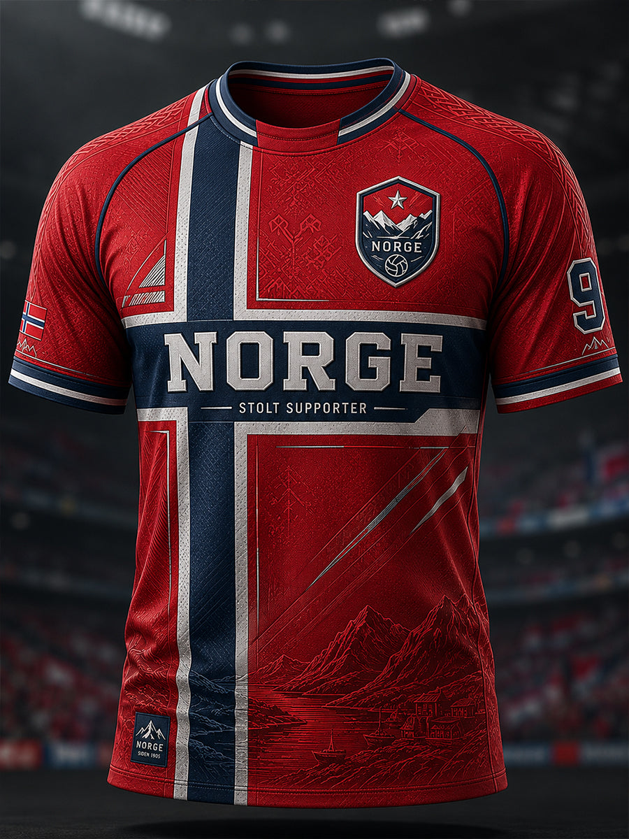 Herre Viking Norge T-skjorte med korte ermer