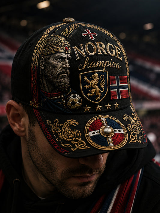 Unisex norsk vikingmotiv med patriotisk kulturell kunsttrykk på lue