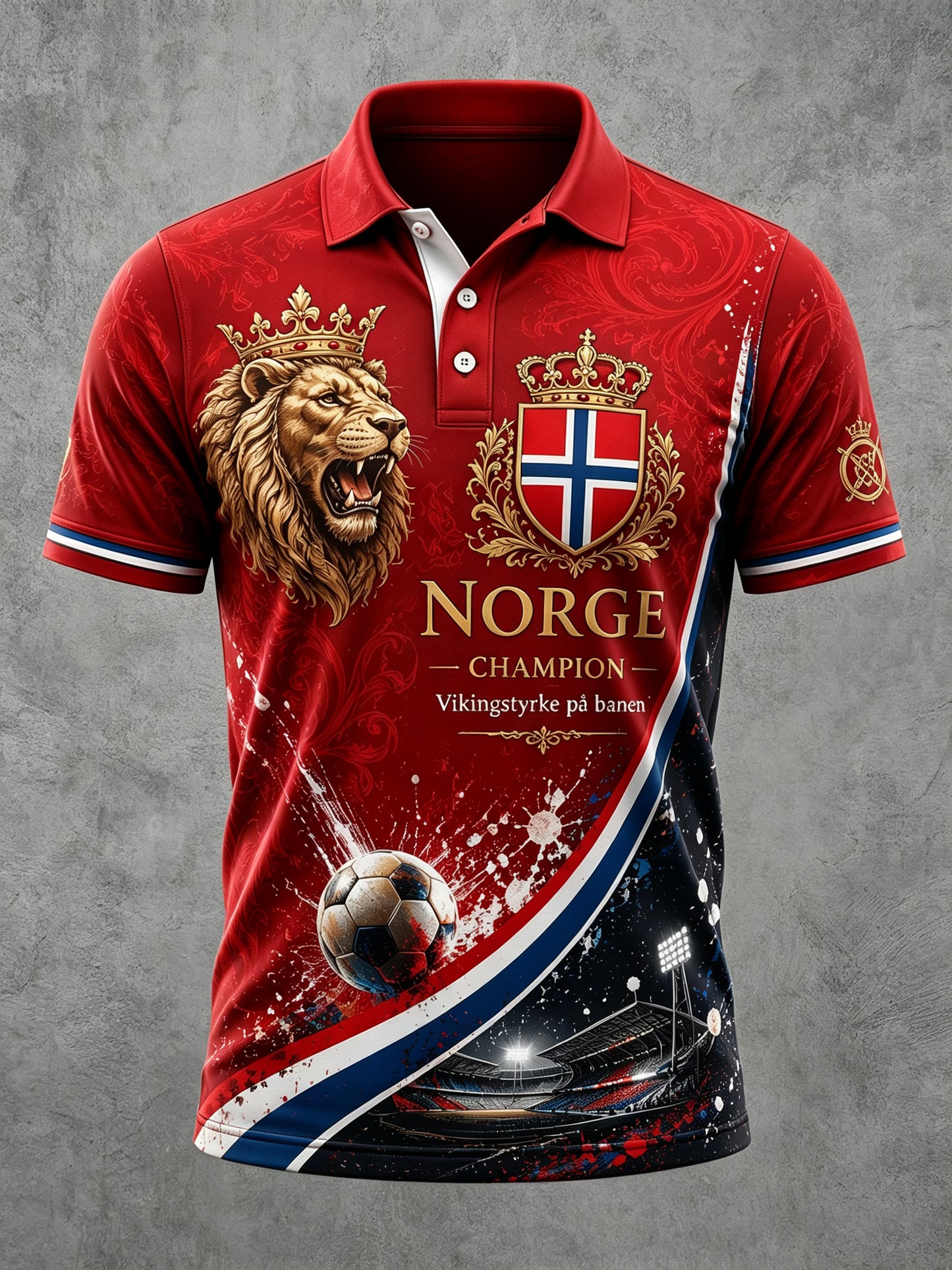 Menns norske vikingtema Patriotisk kulturkunst Print Polo skjorte