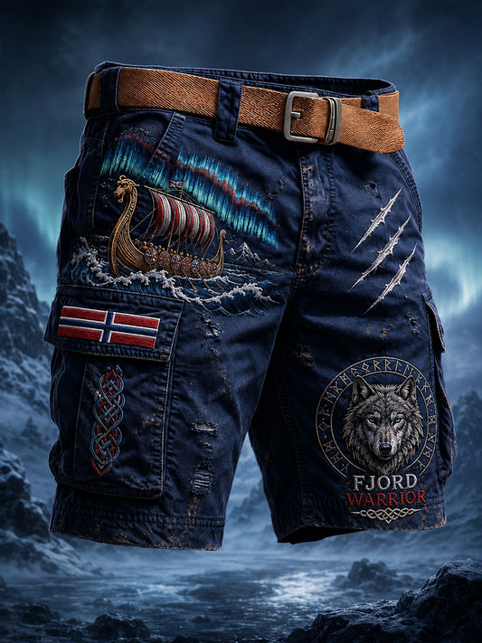 Retro Norge Viking Nordisk Stil Kunsttrykk Avslappede lastebukser