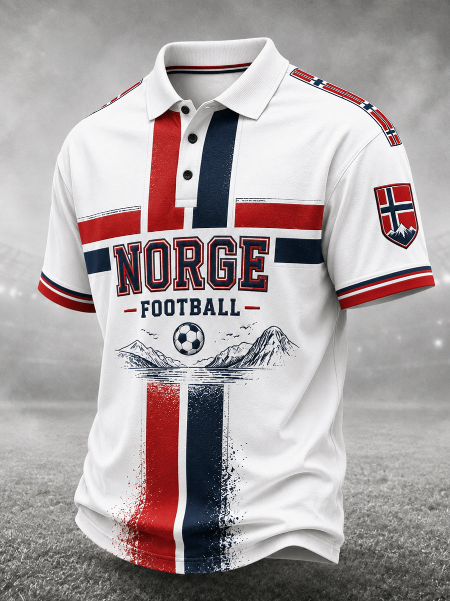Retro Norge Viking Nordisk-stil Kunsttrykk Avslappet Poloskjorte