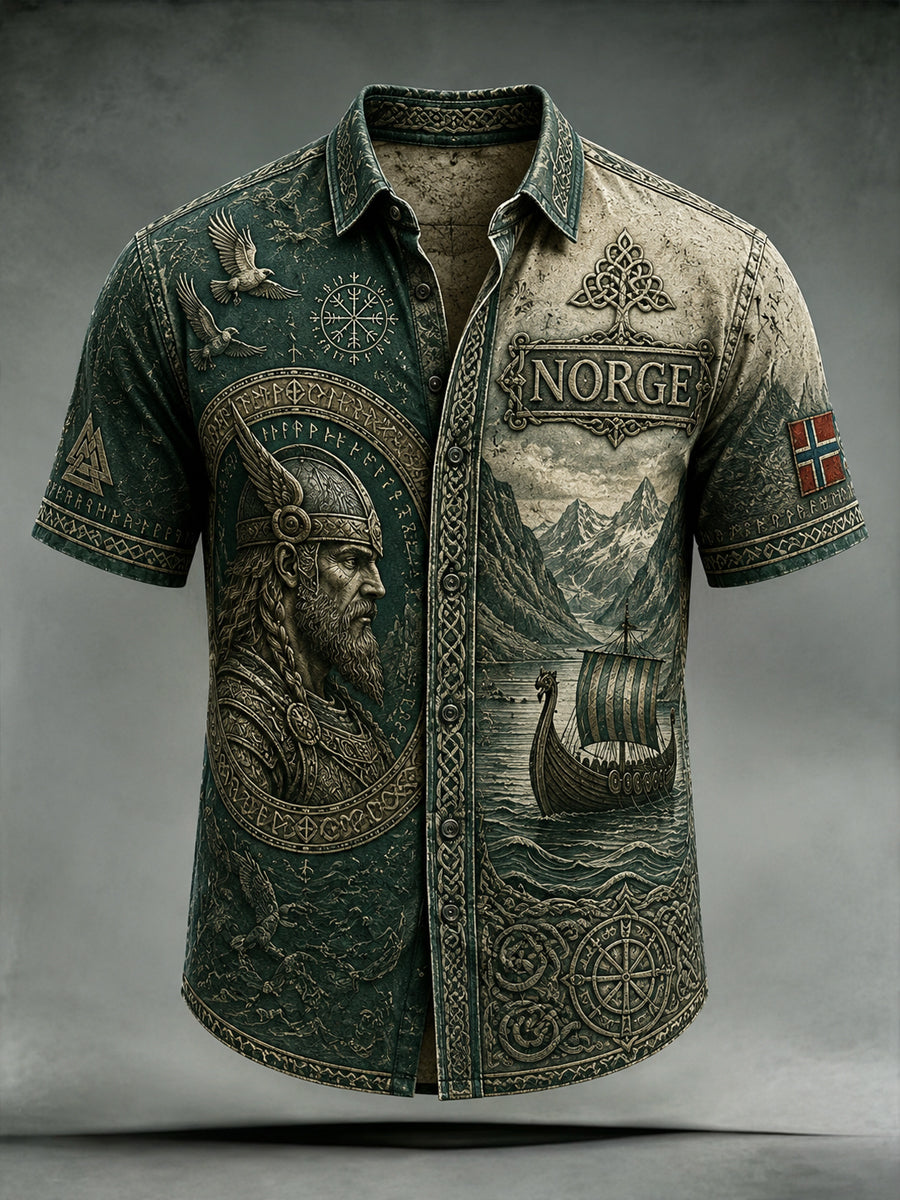 Retro norsk viking-keltisk kunstskjort
