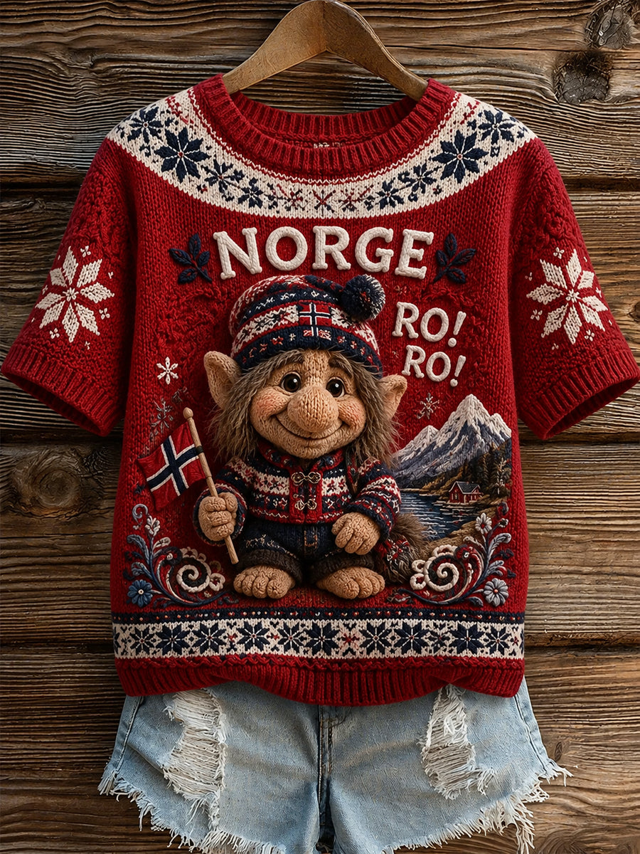Retro norsk RO! RO! Trollkunst-tilskudd T-shirt