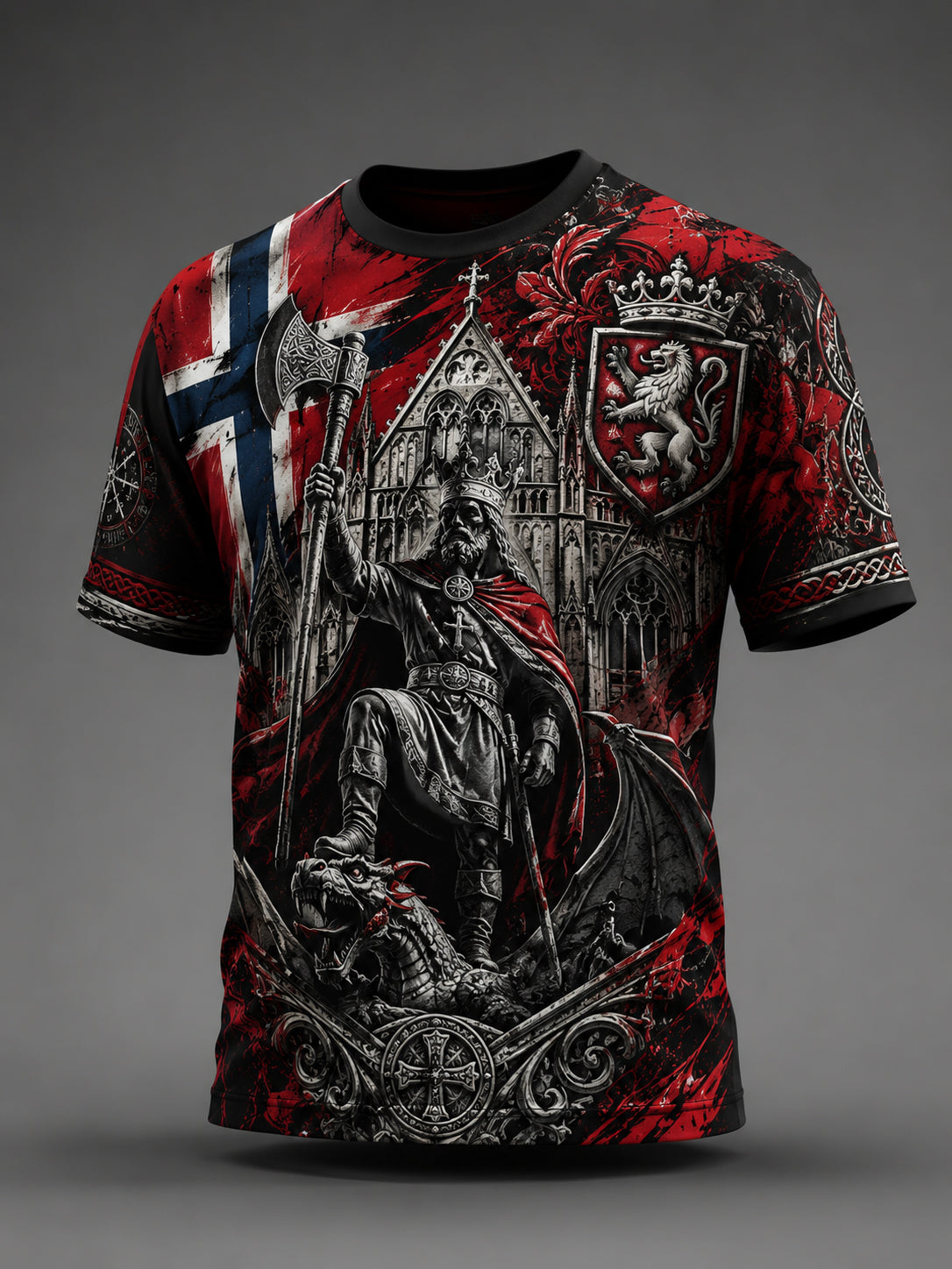 Mannens St. Olaf-dag minnekunst Skriv ut T-shirt