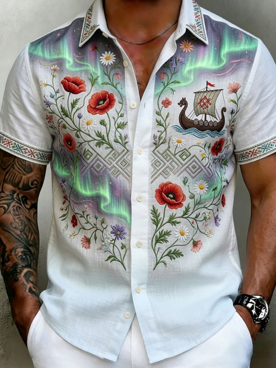 Retro Nordisk viking-stil kunst Skriv ut uforskjellig skjorte
