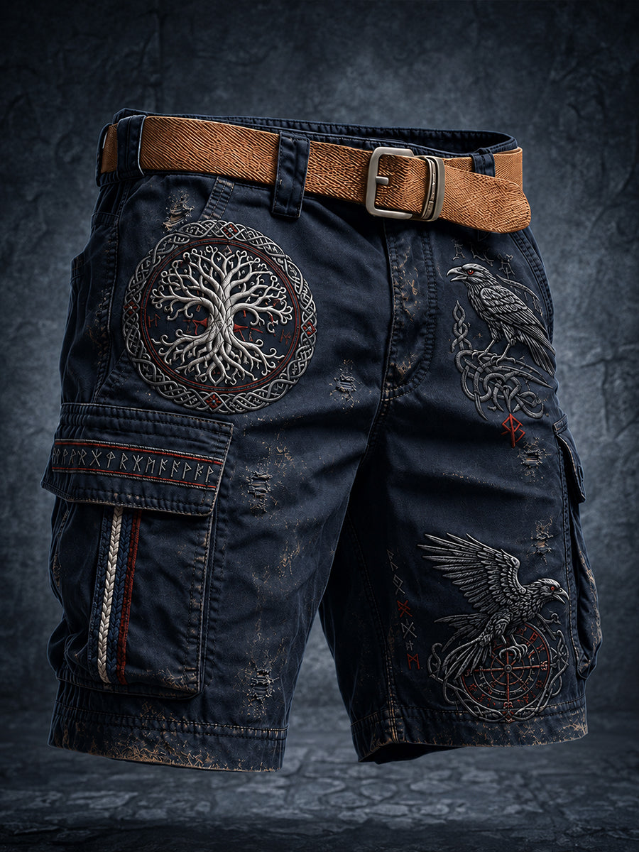Retro VikingNorse-stil konst Skriv ut Casual Lastbyxor