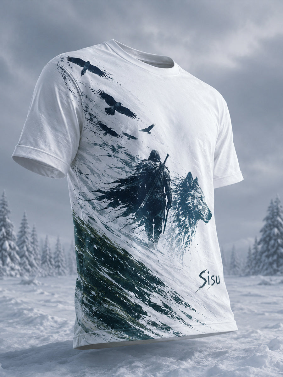 Miesten suomalainen veteraani Sisu Element Art Print T-paiti