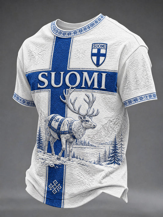 Miesten Suomi Rakastaja lyhyt hiha O-kaula T-paita