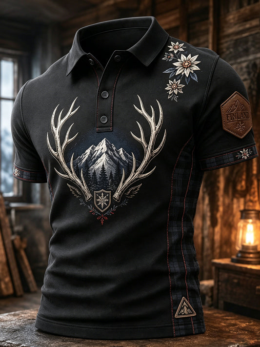 Miesten suomalainen arktinen poro Element Art Print Polo paita