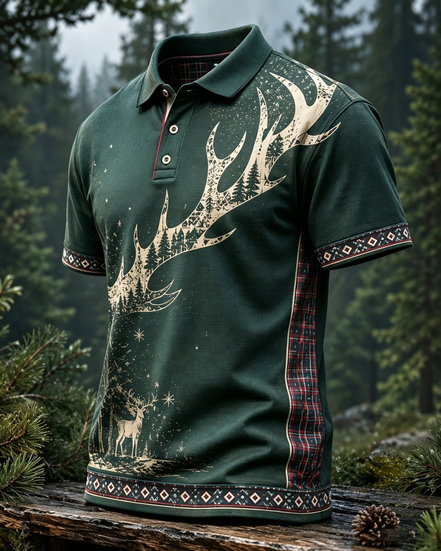 Miesten suomalainen arktinen poro Element Art Print Polo Print