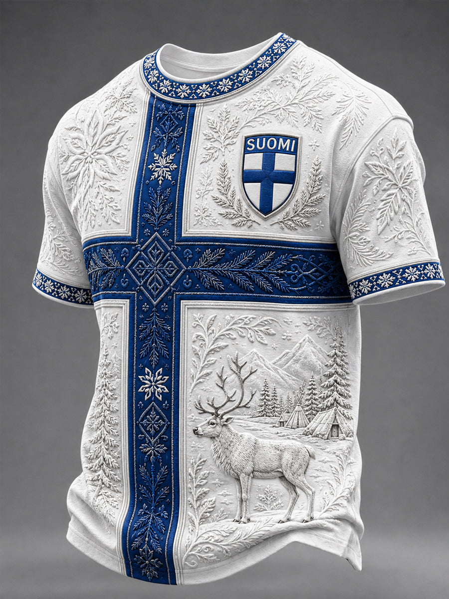 Miesten Suomi Lover Short Sleeve T-paita