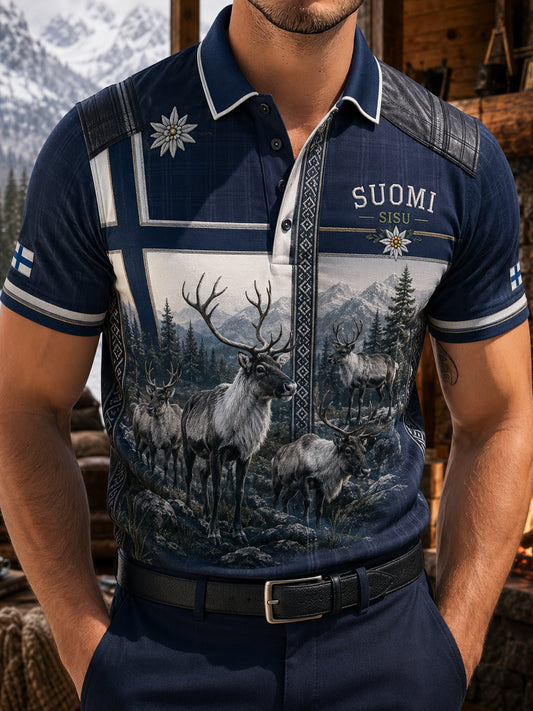 Miesten suomalainen arktinen poro kulttuuri sarja Art Print