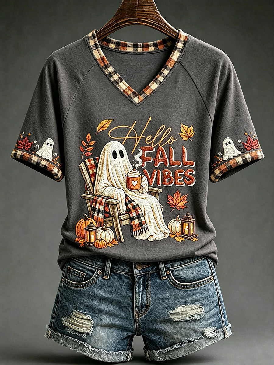 Kvinnhöst V-hals T-shirts