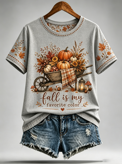 Kvinnors höst är min favoritfärg Målade kortärmade t-shirt