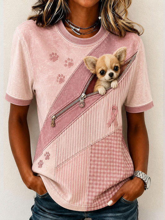 Kvinnors söta Chihuahua mönster mönster mönster konst T-shirt