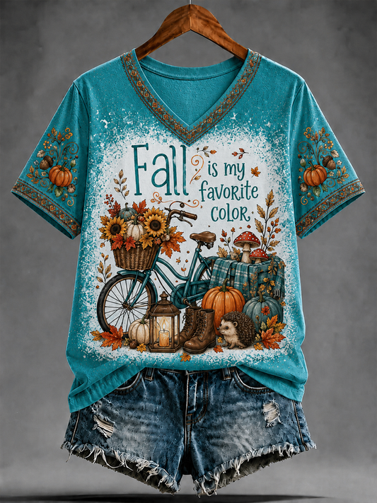 Kvinnors FALL är min favoritfärg Tryckt kortärmade T-shirta