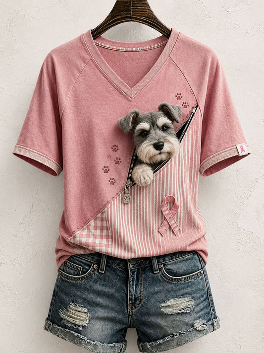 Kvinnors söta Schnauzer mönster mönster konst T-shirt