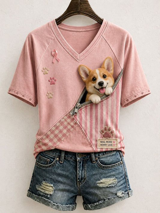Kvinnors söta Corgi mönster mönster konst T-shirt