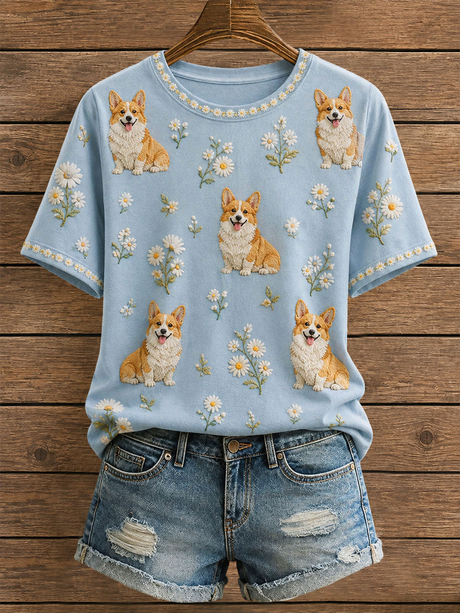 Kvinnors blomsterkorgi T-shirt