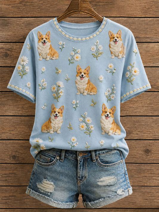 Kvinnors blomsterkorgi T-shirt