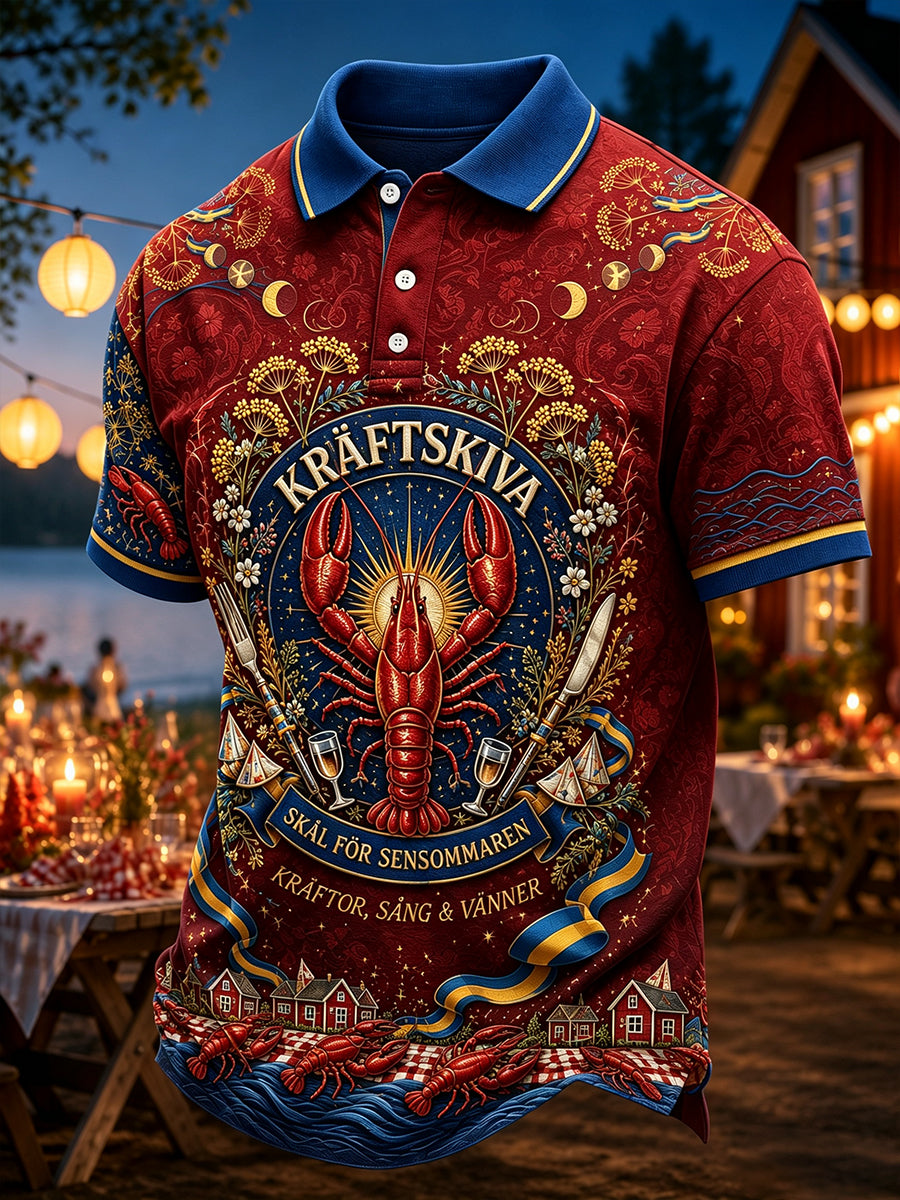 Mäns svenska kräftspalast Kort ärm T-shirt