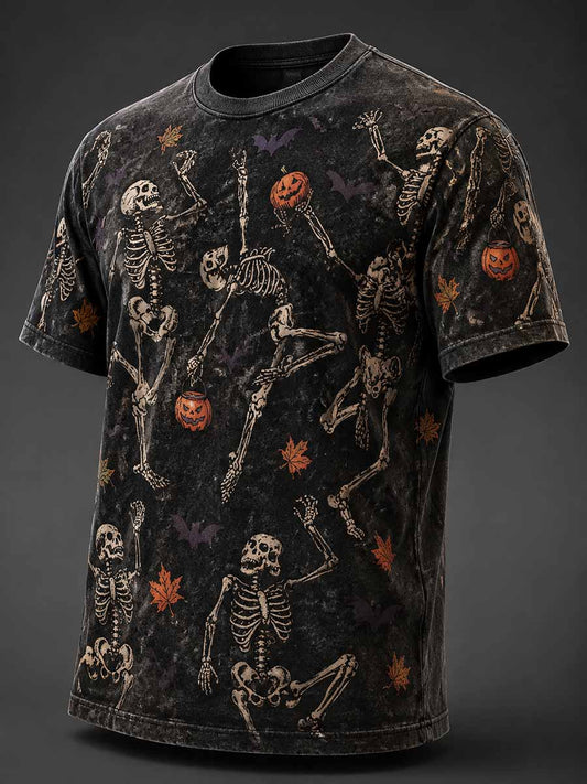 Menns Retro Halloween-mønstereler Skriv ut T-shirt