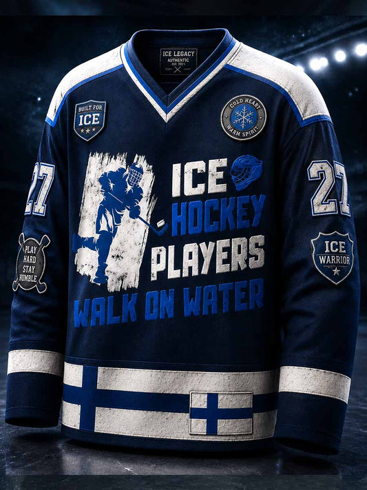 Miesten retro suomalainen jääkiekkoaiheinen huppari