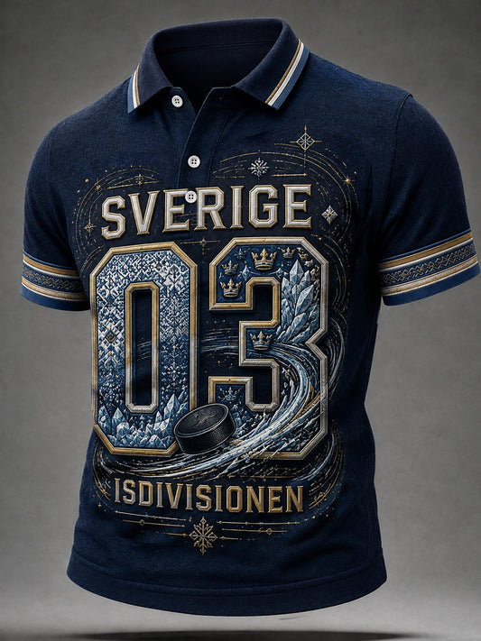 Retro Swedish Hockey Classic Casual Polo Skjorta