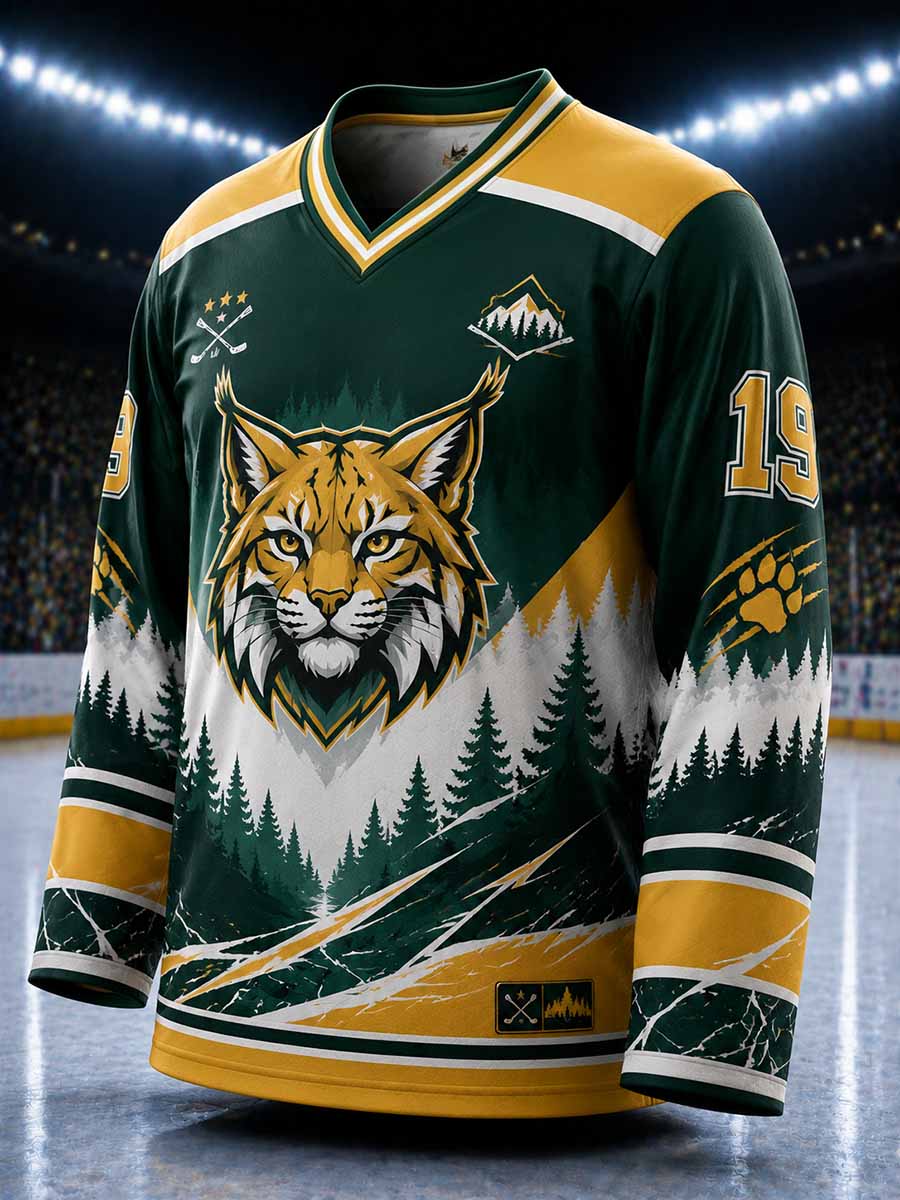Miesten Suomi Ilves-jääkiekkokuosilla painettu collegepaita
