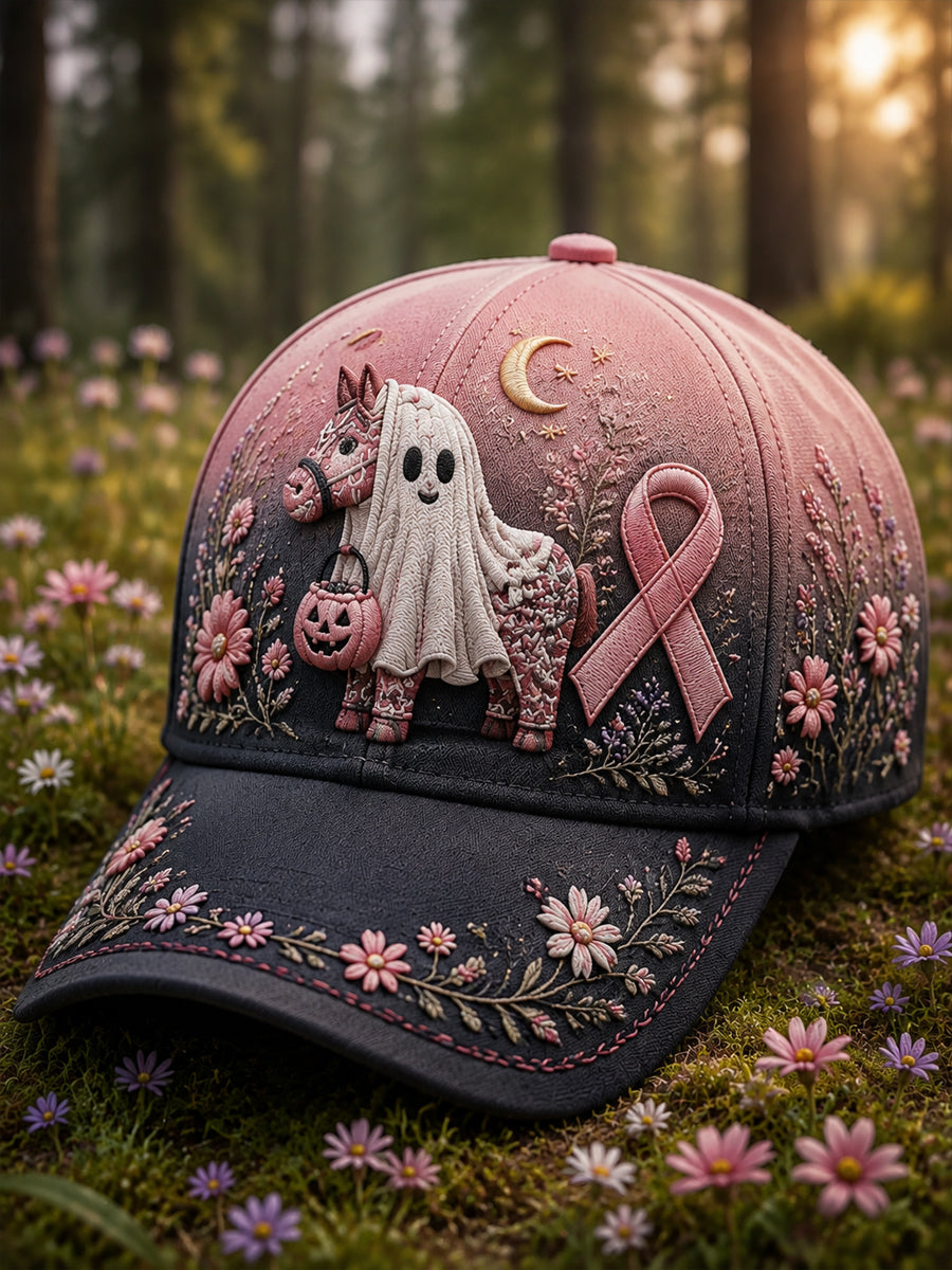 Halloween Rosa Band Dalahäst Spöke Färggradient Basebollkeps