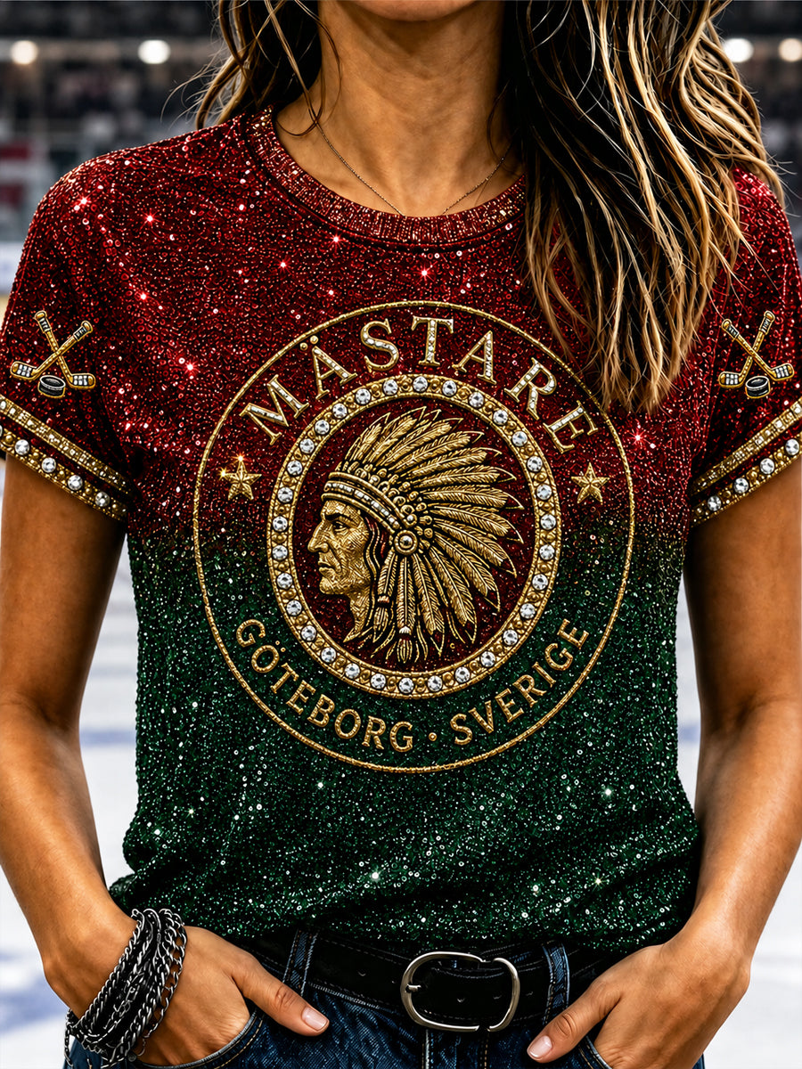 Kvinnlig T-shirt med gradientmönster från The Five Crown Hockey Club