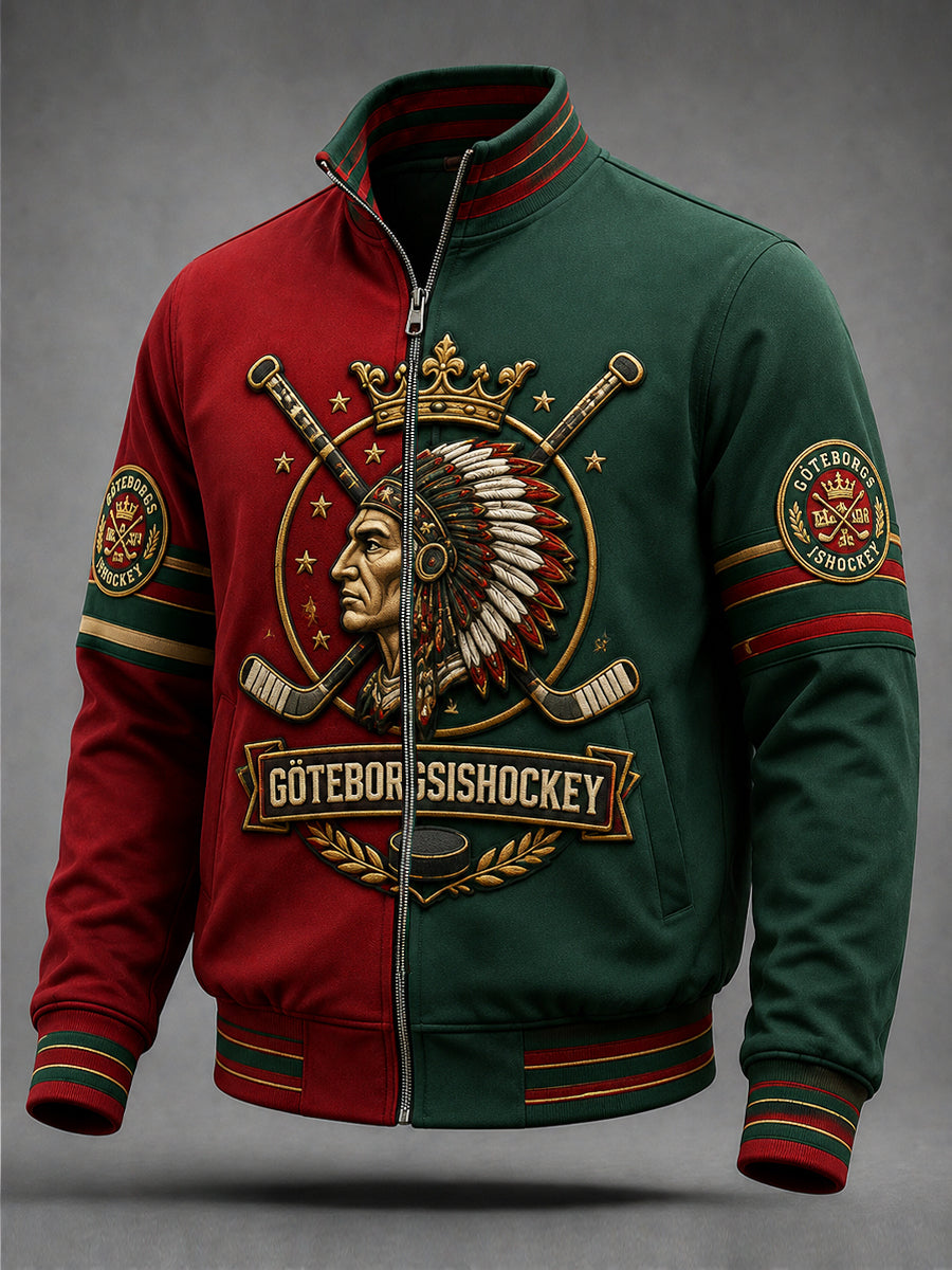 Vintage Göteborg Hockey Fan Patchwork Jacka
