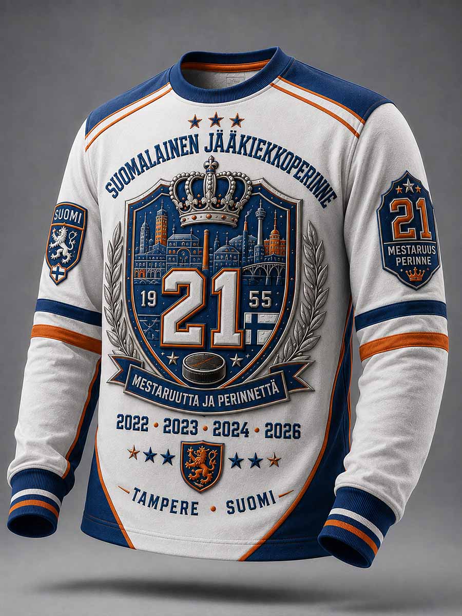 Miesten Retro Hockey Tapparan mestaruusperintöpainettu Sweatshirti