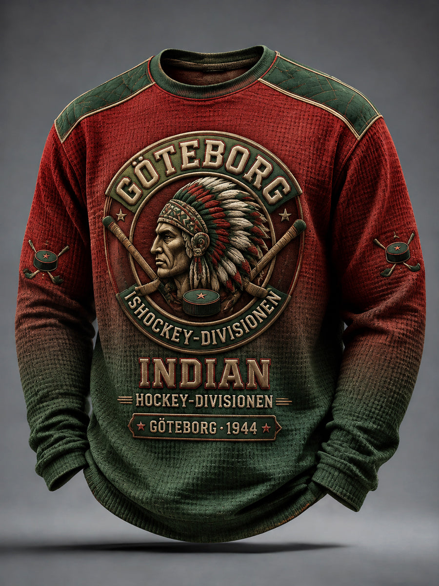 Retro Göteborg Hockey Classic Gradient Våffle T-shirt