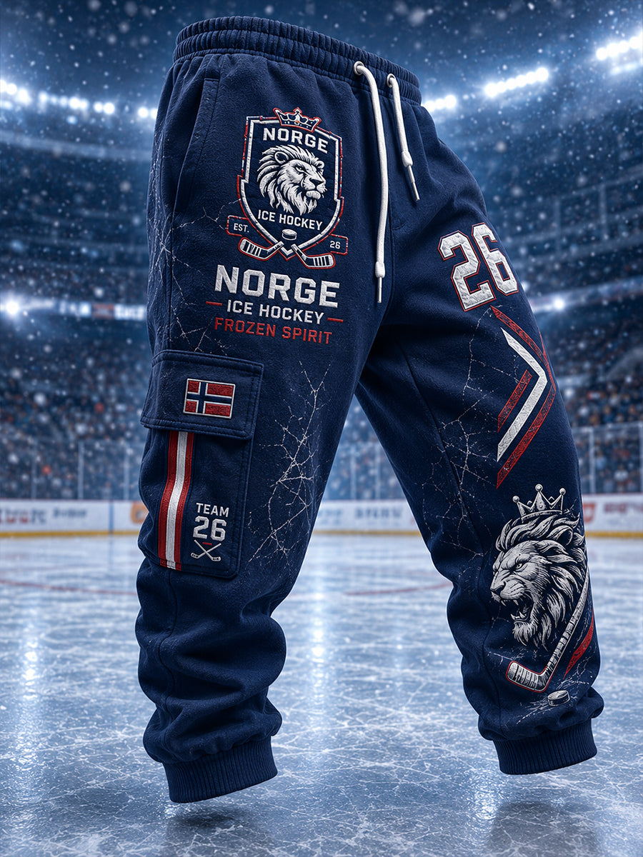 Menns ishockey-tema trykt atletbukser