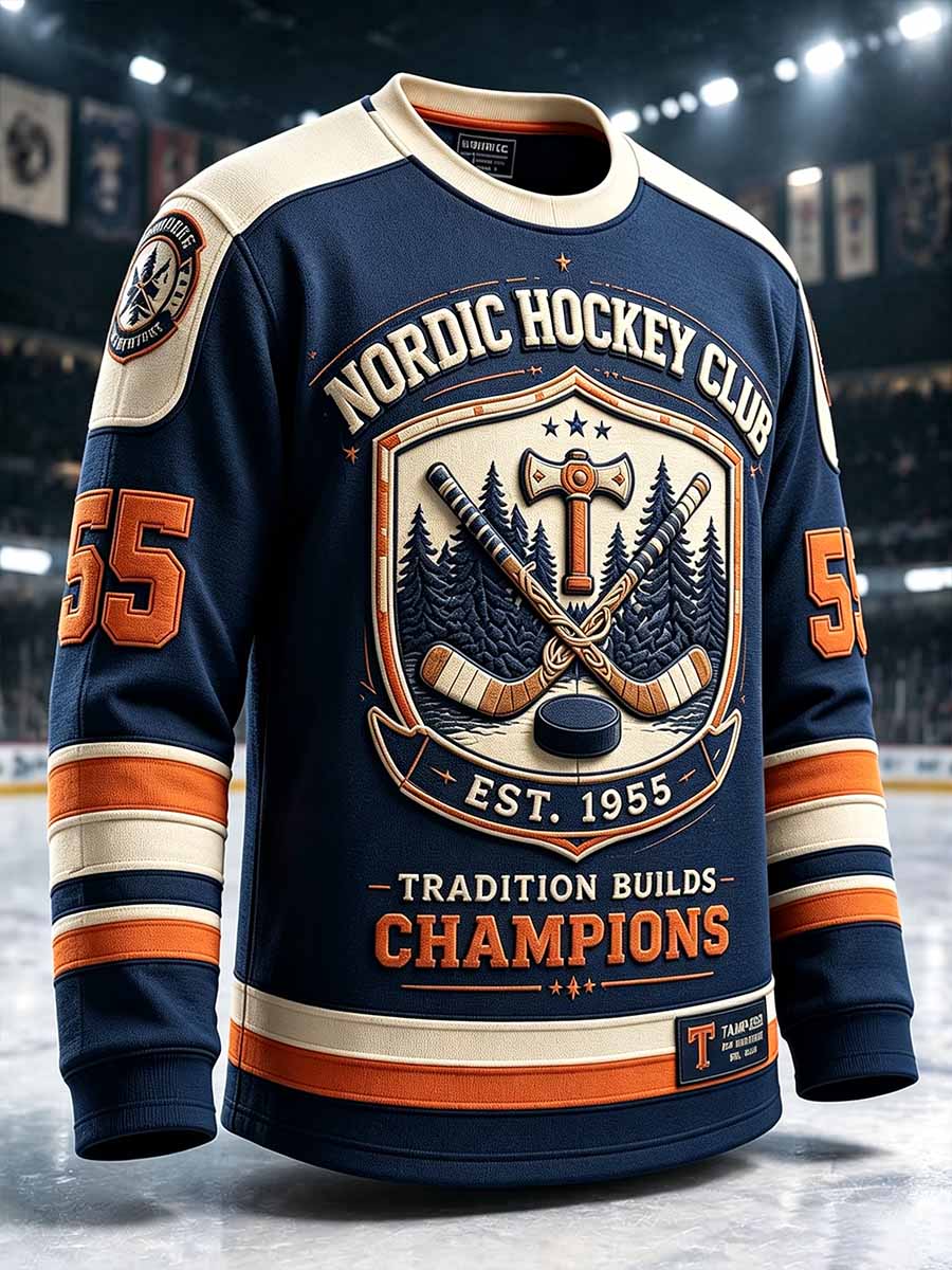 Miesten Tappara-jääkiekko 1955 -juhlapainokuvioitu collegepaita