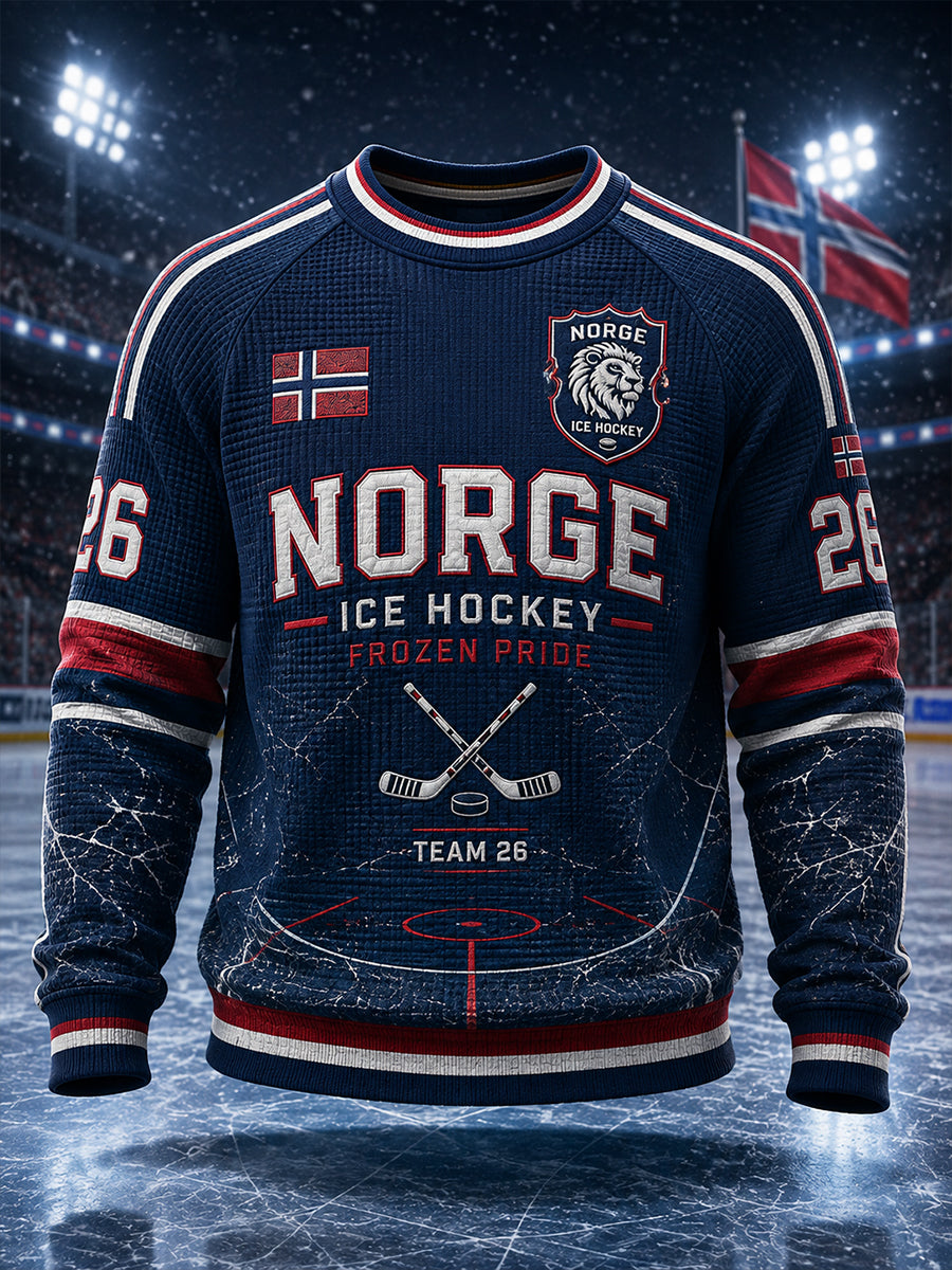 Raglan T-shirt med hockey-tema trykt