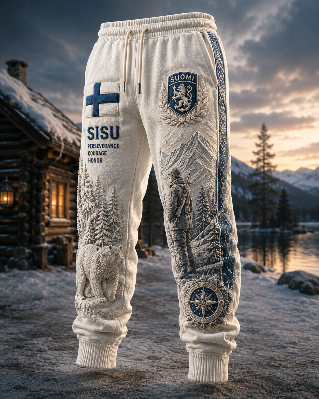 Miesten suomalainen Veteran Sisu Sattumaa Sweathousut housut: