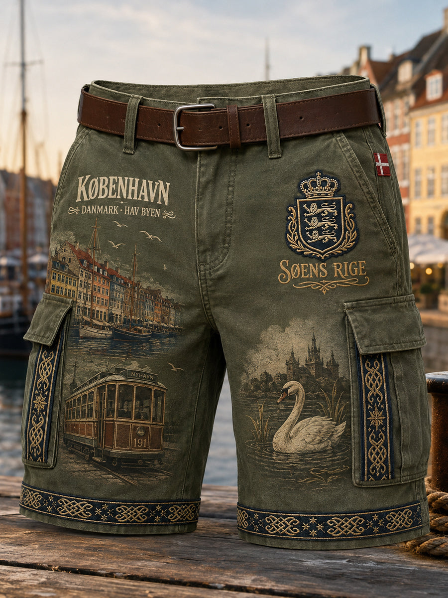 Mænds danske patriotiske shorts