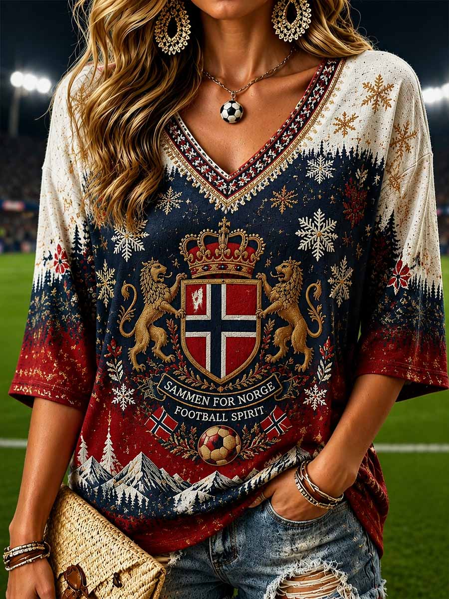 Kvinnerfotballlag trykt T-shirt