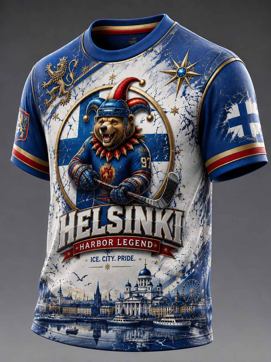 Miesten Jokerit-jääkiekko-retropaita perinteisellä painokuviossa