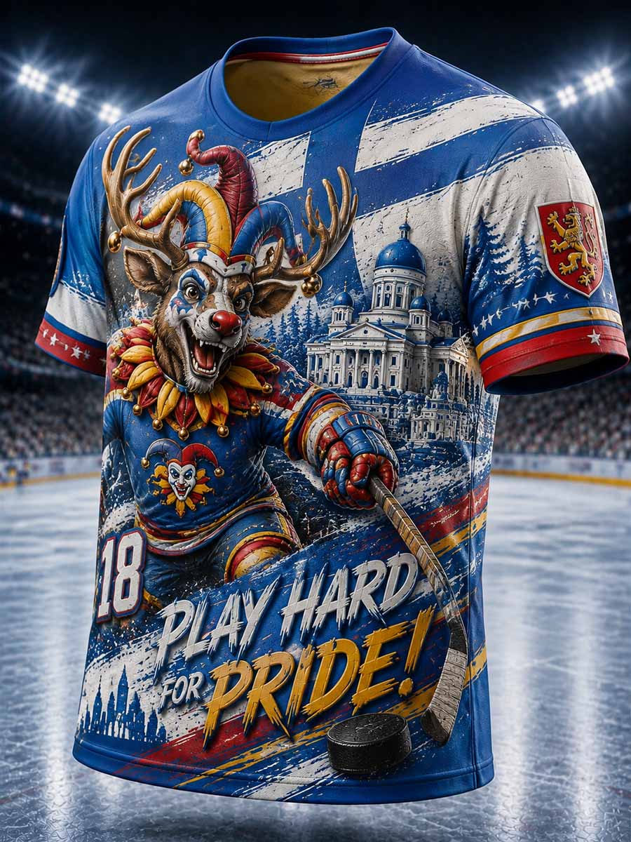Miesten Jokerit-jääkiekko-retropaita perinteisellä painokuviossa