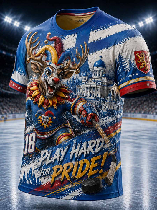 Miesten Jokerit-jääkiekko-retropaita perinteisellä painokuviossa