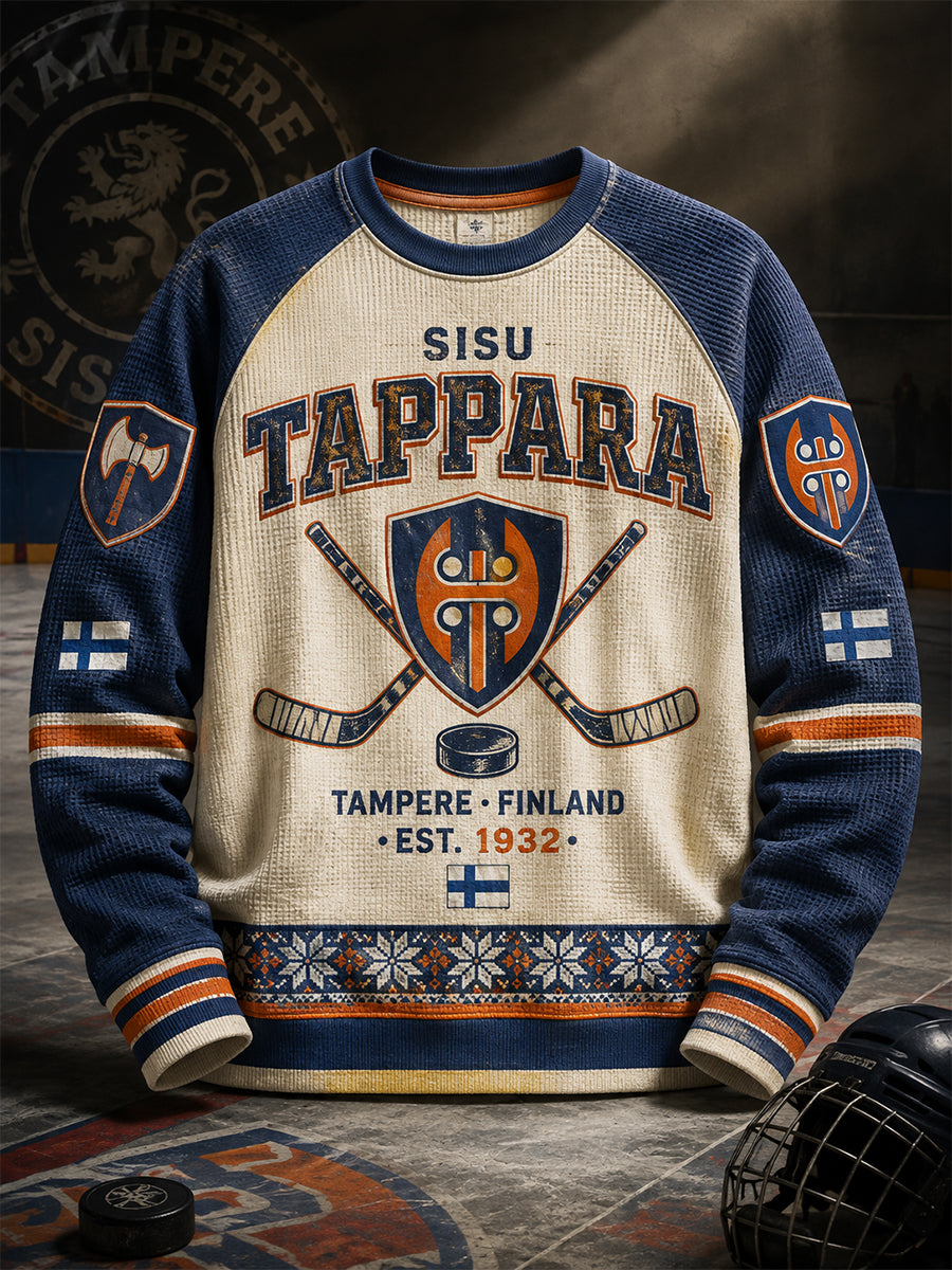 Miesten Suomen Jääkiekko Tappara vohveli pitkähiha T-paiti