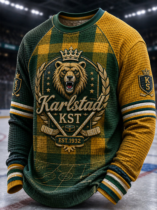 Herrgrönvitt Hockeyarv Vintage axelärm