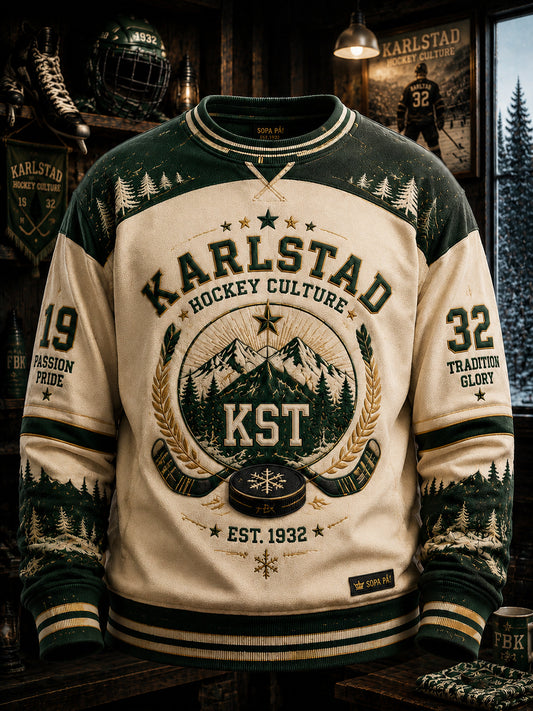 Karlstad Grön & Vit Hockeyarv Sweatshirt