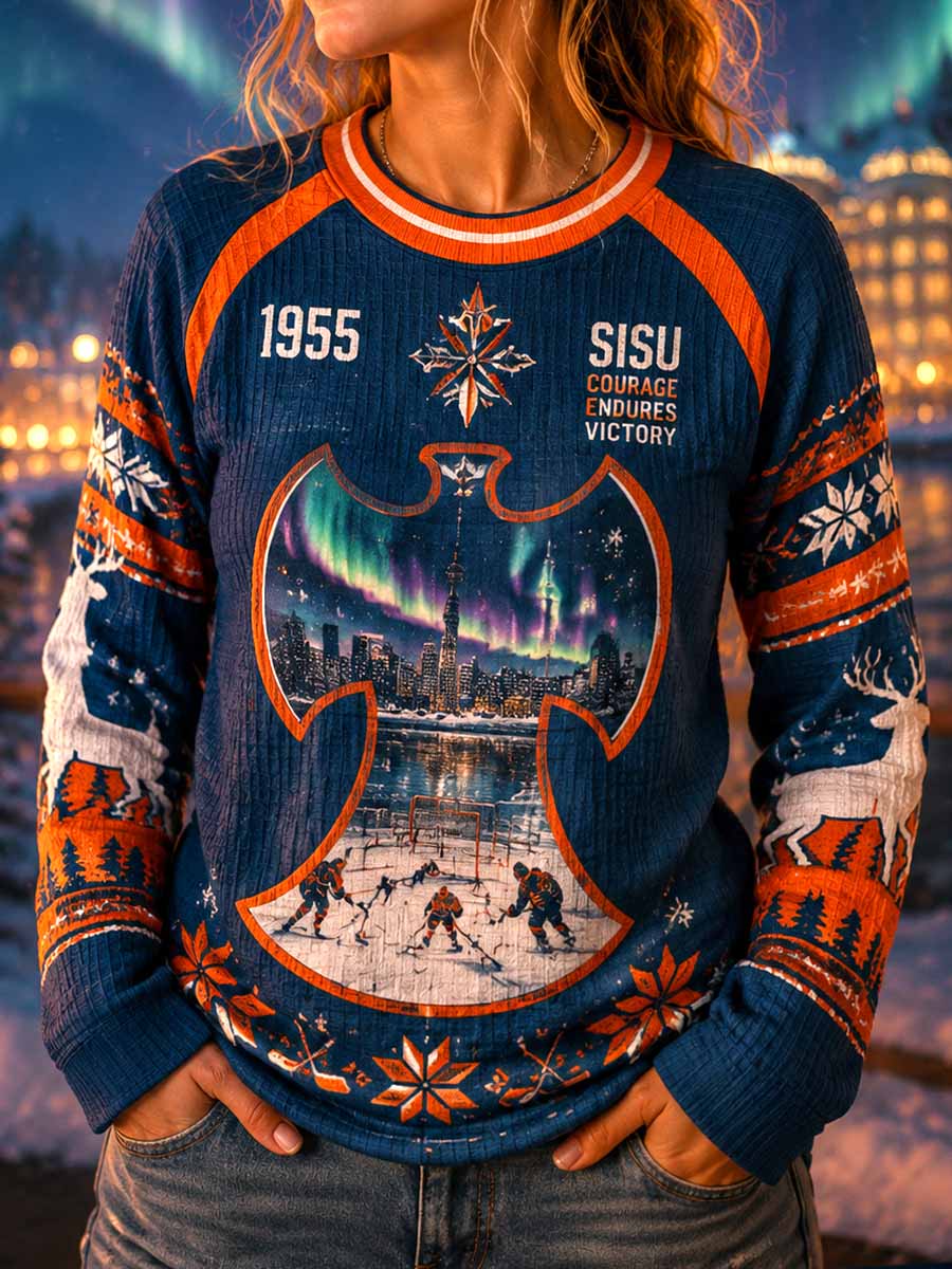Naisten retro talvinen jääkiekkotilkkutakki
