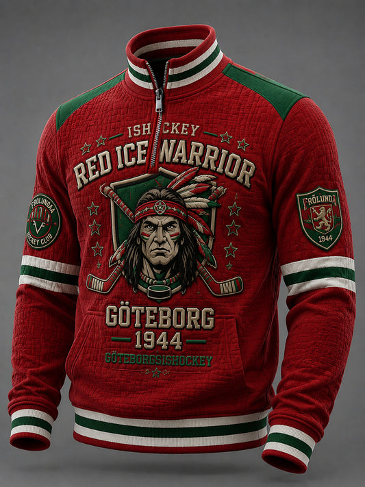 Vintage Göteborg Hockey Våffelstickad Sweatshirt med dragkedja