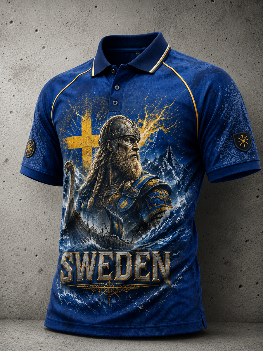 Herrens svenska vikingar Polo tröj